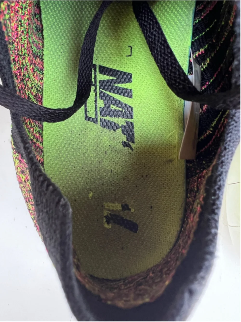 Nike Free RN Flyknit Shoes Womens 9.5 Yellow Multicolor Running Lace Up - Picture 9 of 13